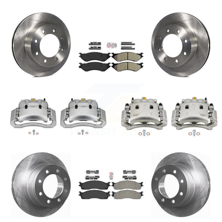 Front Rear Disc Brake Caliper Rotors And Semi-Metallic Pad Kit (10Pc) For Dodge Ram 3500 KC8-103081N