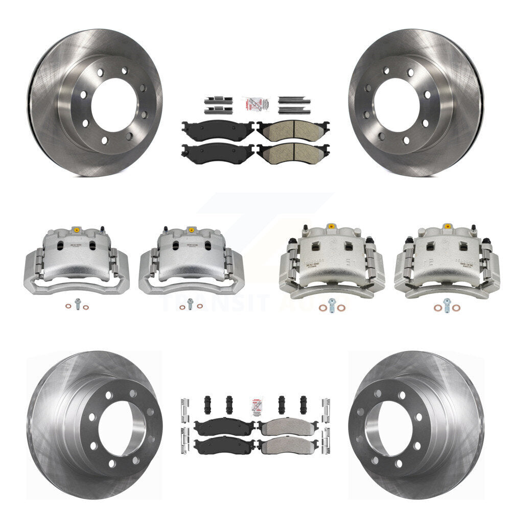 Front Rear Disc Brake Caliper Rotors And Semi-Metallic Pad Kit (10Pc) For Dodge Ram 3500 KC8-103082N