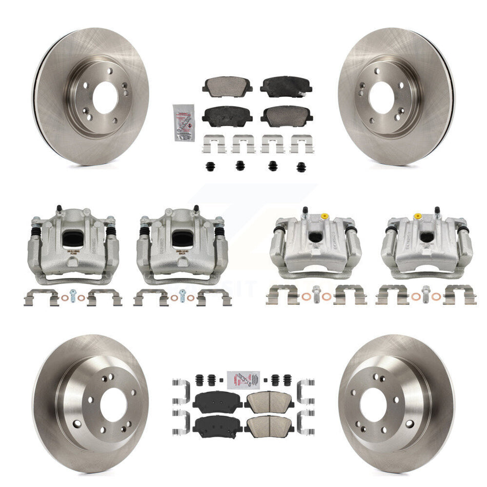 Front Rear Brake Caliper Rotor & Ceramic Pad Kit (10Pc) For Hyundai Santa Fe Kia Sorento KC8-103092N
