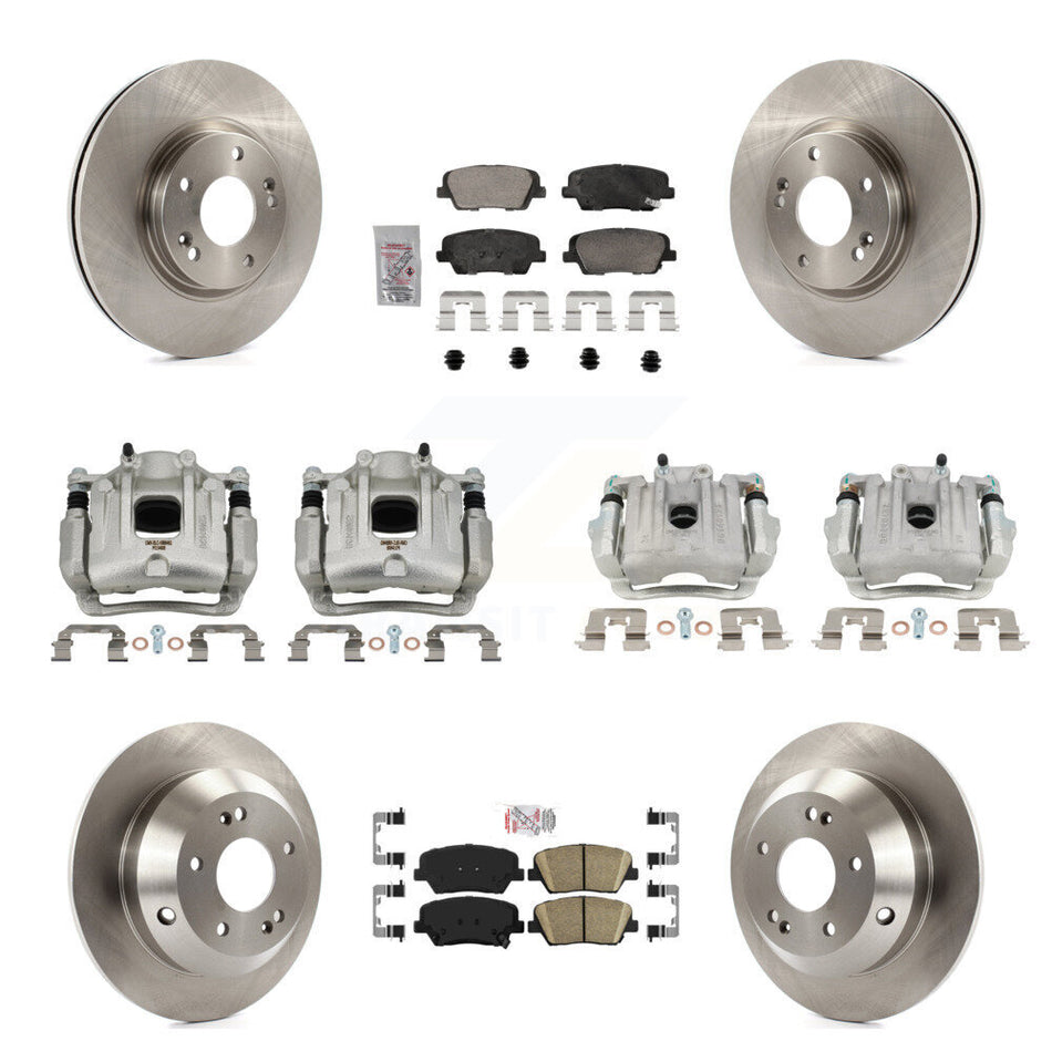 Front Rear Brake Caliper Rotor & Ceramic Pad Kit (10Pc) For Hyundai Santa Fe Kia Sorento KC8-103099N