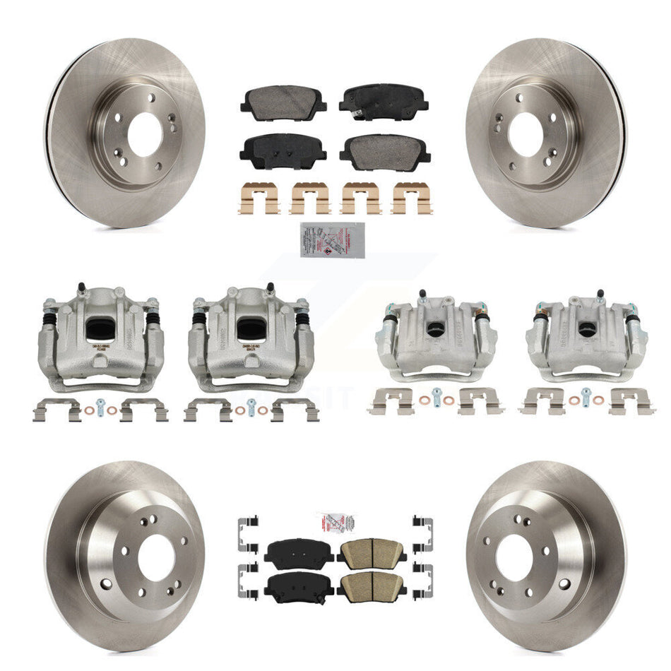 Front Rear Brake Caliper Rotor & Ceramic Pad Kit (10Pc) For Hyundai Santa Fe Kia Sorento KC8-103103N