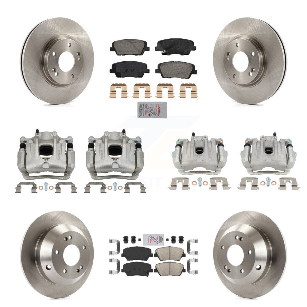 Front Rear Brake Caliper Rotor & Ceramic Pad Kit (10Pc) For Hyundai Santa Fe Kia Sorento KC8-103104N