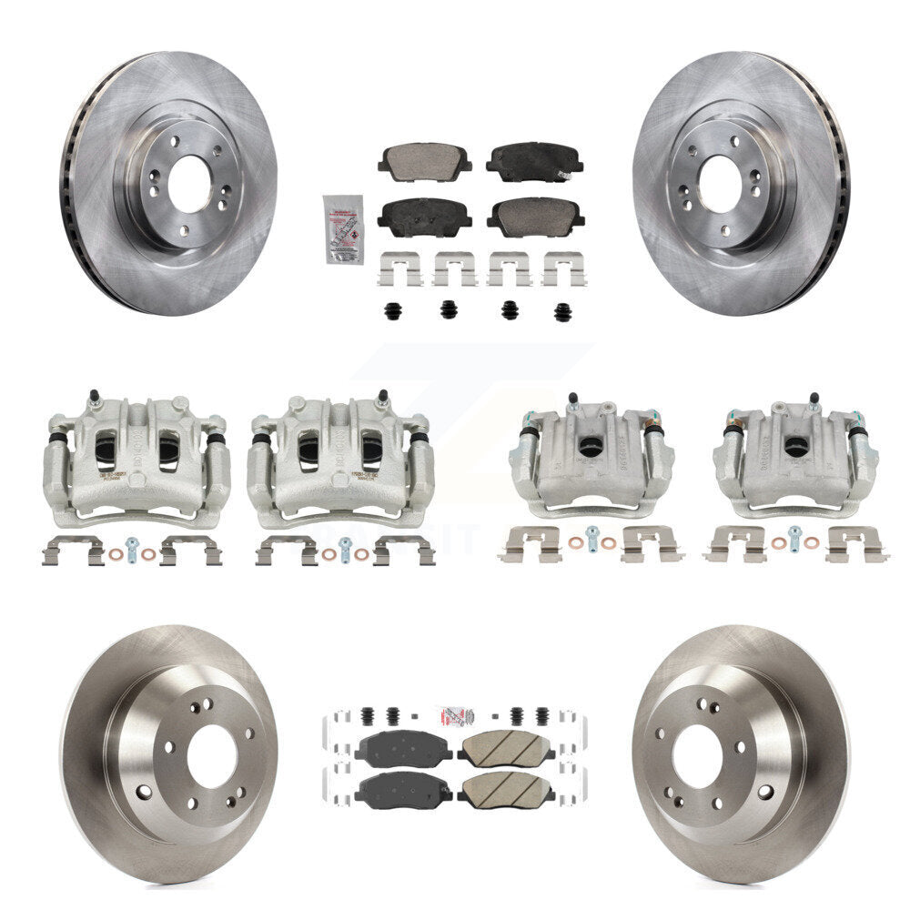 Front Rear Disc Brake Caliper Rotors Ceramic Pad Kit (10Pc) For Hyundai Santa Fe XL 3.3L KC8-103107N