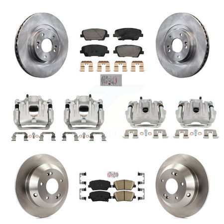 Front Rear Disc Brake Caliper Rotors & Ceramic Pad Kit (10Pc) For Hyundai Santa Fe Sport KC8-103123N
