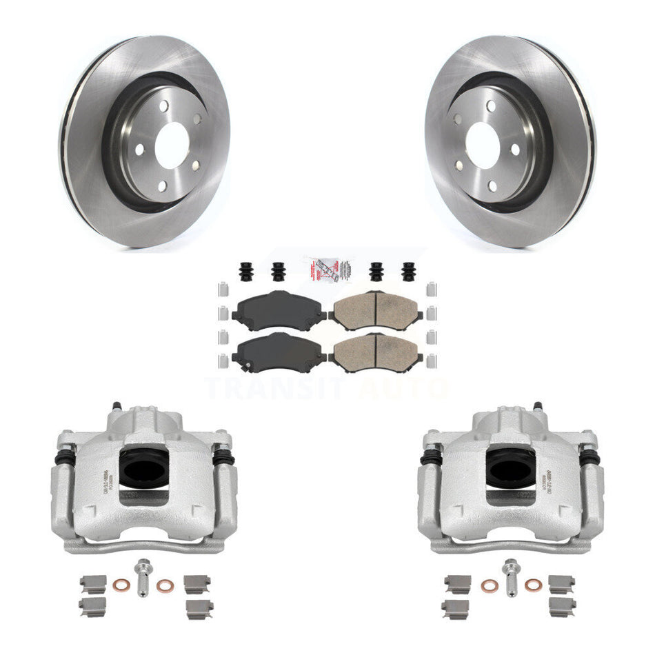 Front Disc Brake Caliper Rotors And Ceramic Pads Kit For Jeep Wrangler KC8-103136N