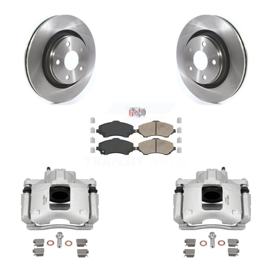 Front Disc Brake Caliper Rotors And Ceramic Pads Kit For Jeep Wrangler KC8-103137N