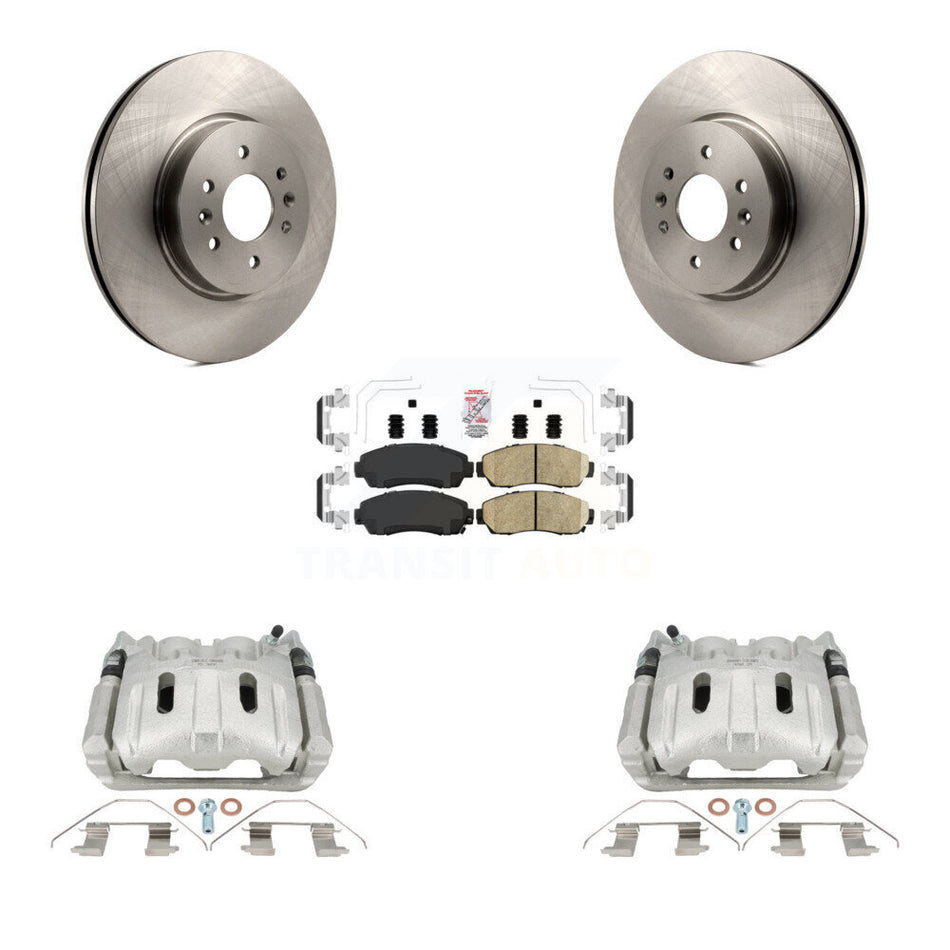 Front Disc Brake Caliper Rotors And Ceramic Pads Kit For 2011-2014 Honda Odyssey KC8-103140N