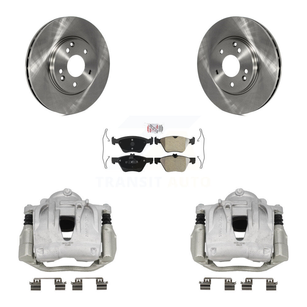 Front Brake Caliper Rotor Semi-Metallic Pad Kit For 03 Mercedes-Benz E320 Wagon with RWD KC8-103144N