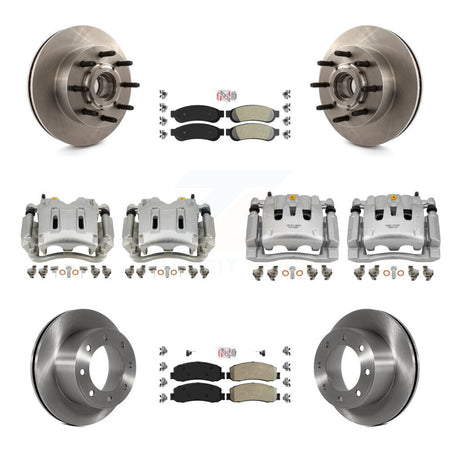 Front Rear Brake Caliper Rotors & Semi-Metallic Pad Kit (10Pc) For Ford F-250 Super Duty KC8-103167N
