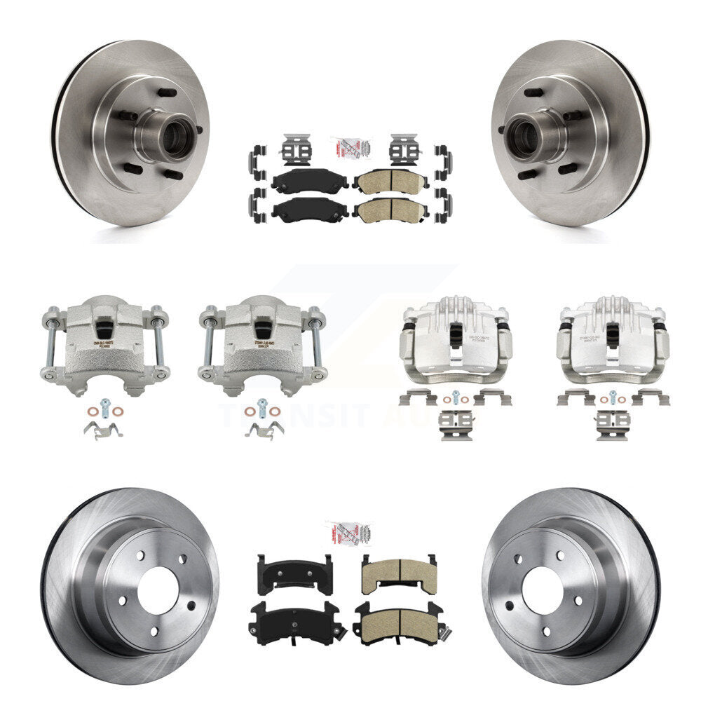 Front Rear Disc Brake Caliper Rotors And Ameribrakes Pads Kit (10Pc) For Isuzu Hombre KC8-103179N