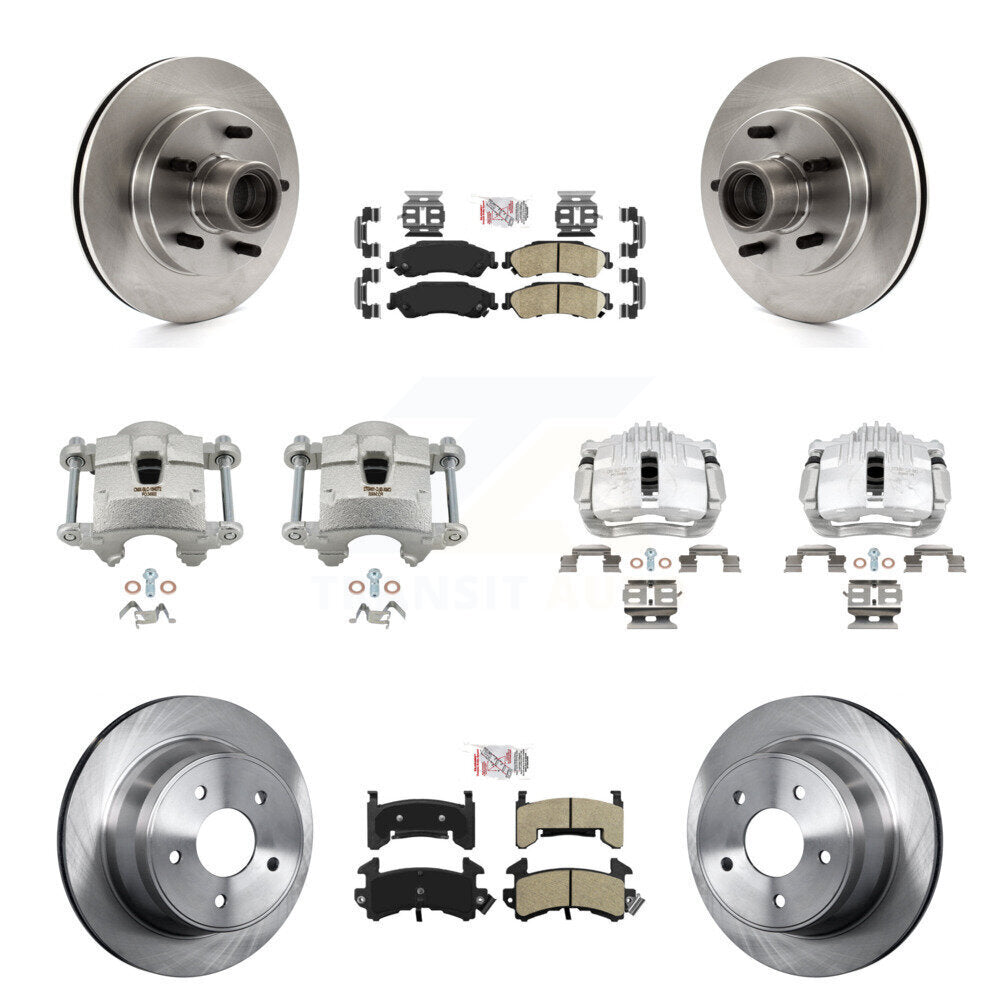 Front Rear Disc Brake Caliper Rotors And Ameribrakes Pads Kit (10Pc) For Chevrolet S10 KC8-103180N