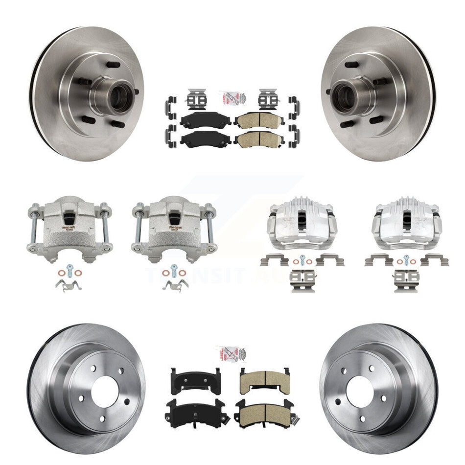 Front Rear Disc Brake Caliper Rotors And Ameribrakes Pads Kit (10Pc) For Chevrolet S10 KC8-103180N