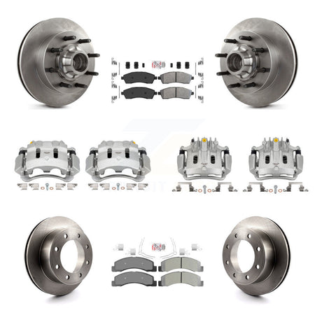 Front Rear Brake Caliper Rotors & Semi-Metallic Pad Kit (10Pc) For Ford F-350 Super Duty KC8-103181N