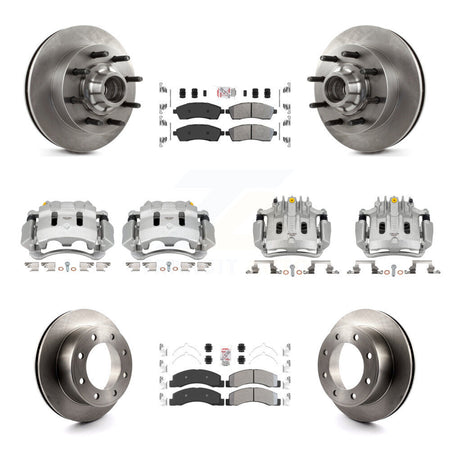Front Rear Brake Caliper Rotors & Semi-Metallic Pad Kit (10Pc) For Ford F-350 Super Duty KC8-103182N