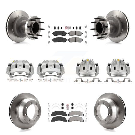 Front Rear Brake Caliper Rotors & Semi-Metallic Pad Kit (10Pc) For Ford F-350 Super Duty KC8-103190N