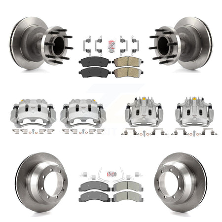 Front Rear Brake Caliper Rotors & Semi-Metallic Pad Kit (10Pc) For Ford F-350 Super Duty KC8-103191N