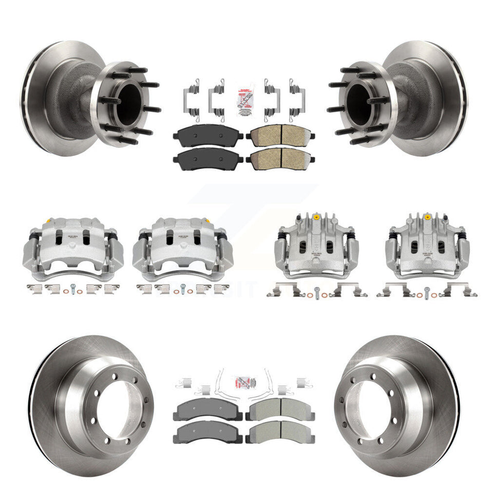 Front Rear Brake Caliper Rotors & Semi-Metallic Pad Kit (10Pc) For Ford F-350 Super Duty KC8-103191N