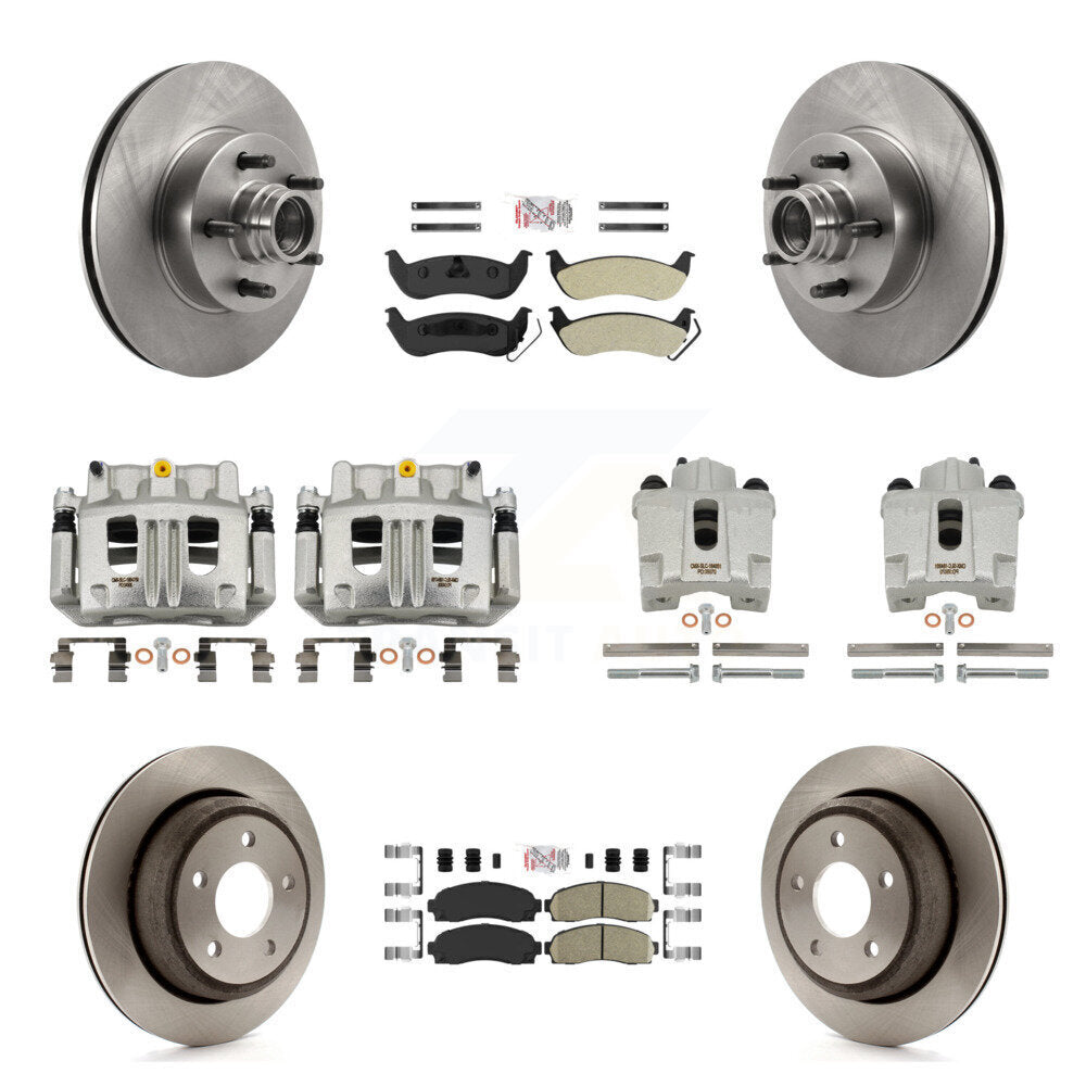 Front Rear Brake Caliper Rotors Ameribrakes Pad Kit (10Pc) For 2010-2011 Ford Ranger RWD KC8-103194N