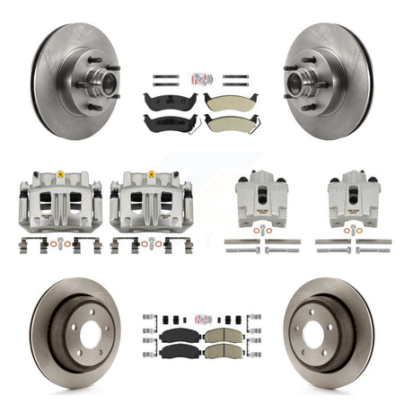 Front Rear Brake Caliper Rotors Ameribrakes Pad Kit (10Pc) For 2010-2011 Ford Ranger RWD KC8-103194N