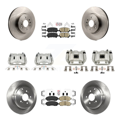 Front Rear Disc Brake Caliper Rotor & Ceramic Pad Kit (10Pc) For 2011-2014 Honda Odyssey KC8-103195N