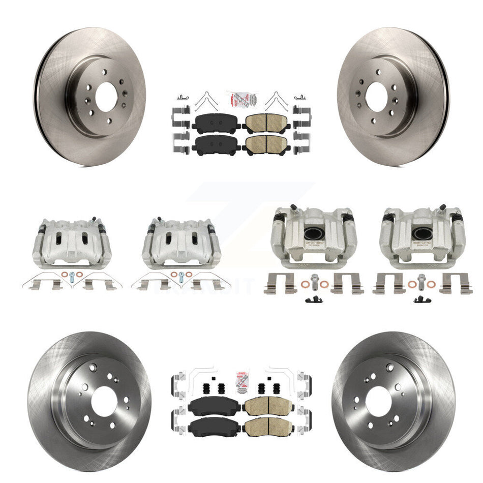 Front Rear Disc Brake Caliper Rotor & Ceramic Pad Kit (10Pc) For 2011-2014 Honda Odyssey KC8-103195N