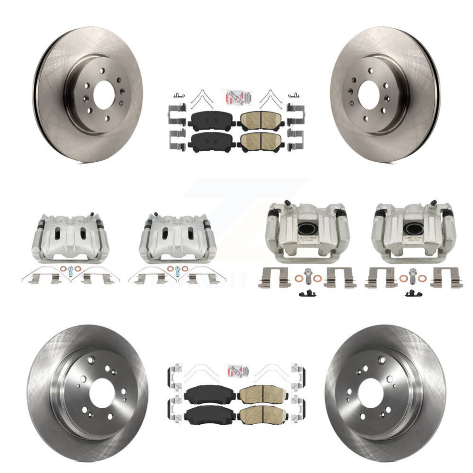 Front Rear Disc Brake Caliper Rotor & Ceramic Pad Kit (10Pc) For 2011-2014 Honda Odyssey KC8-103196N