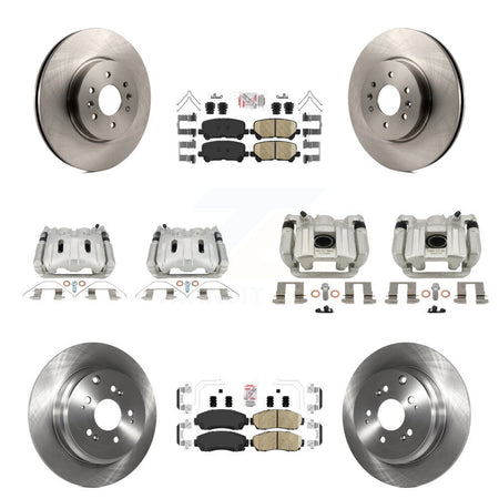 Front Rear Disc Brake Caliper Rotor & Ceramic Pad Kit (10Pc) For 2011-2014 Honda Odyssey KC8-103197N