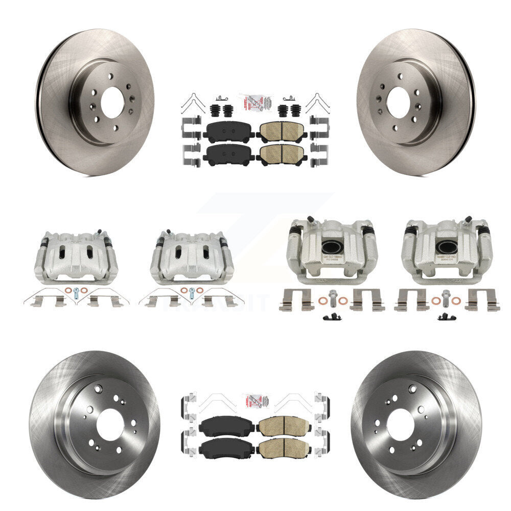 Front Rear Disc Brake Caliper Rotor & Ceramic Pad Kit (10Pc) For 2011-2014 Honda Odyssey KC8-103198N