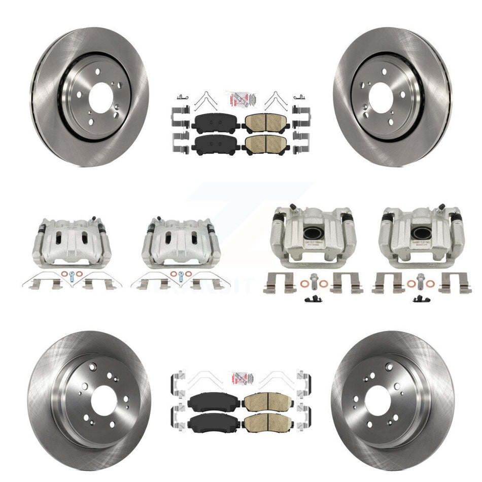 Front Rear Disc Brake Caliper Rotor & Ceramic Pad Kit (10Pc) For 2015-2017 Honda Odyssey KC8-103200N