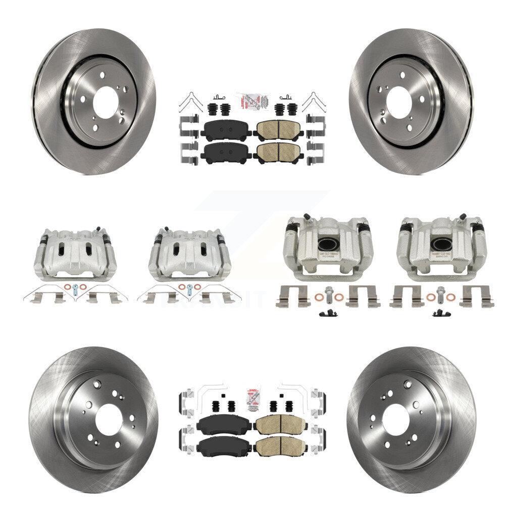 Front Rear Disc Brake Caliper Rotor & Ceramic Pad Kit (10Pc) For 2015-2017 Honda Odyssey KC8-103201N