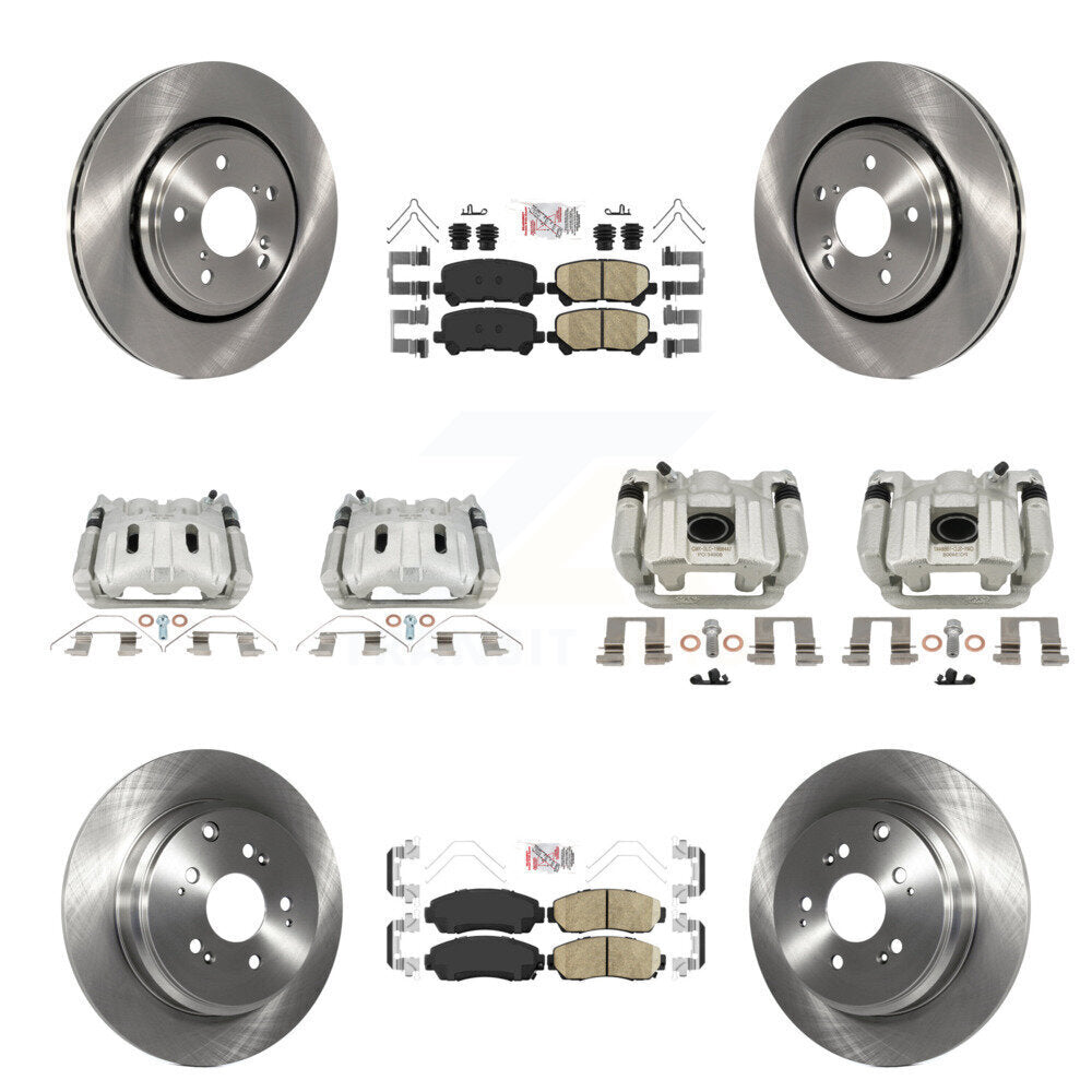 Front Rear Disc Brake Caliper Rotor & Ceramic Pad Kit (10Pc) For 2015-2017 Honda Odyssey KC8-103202N