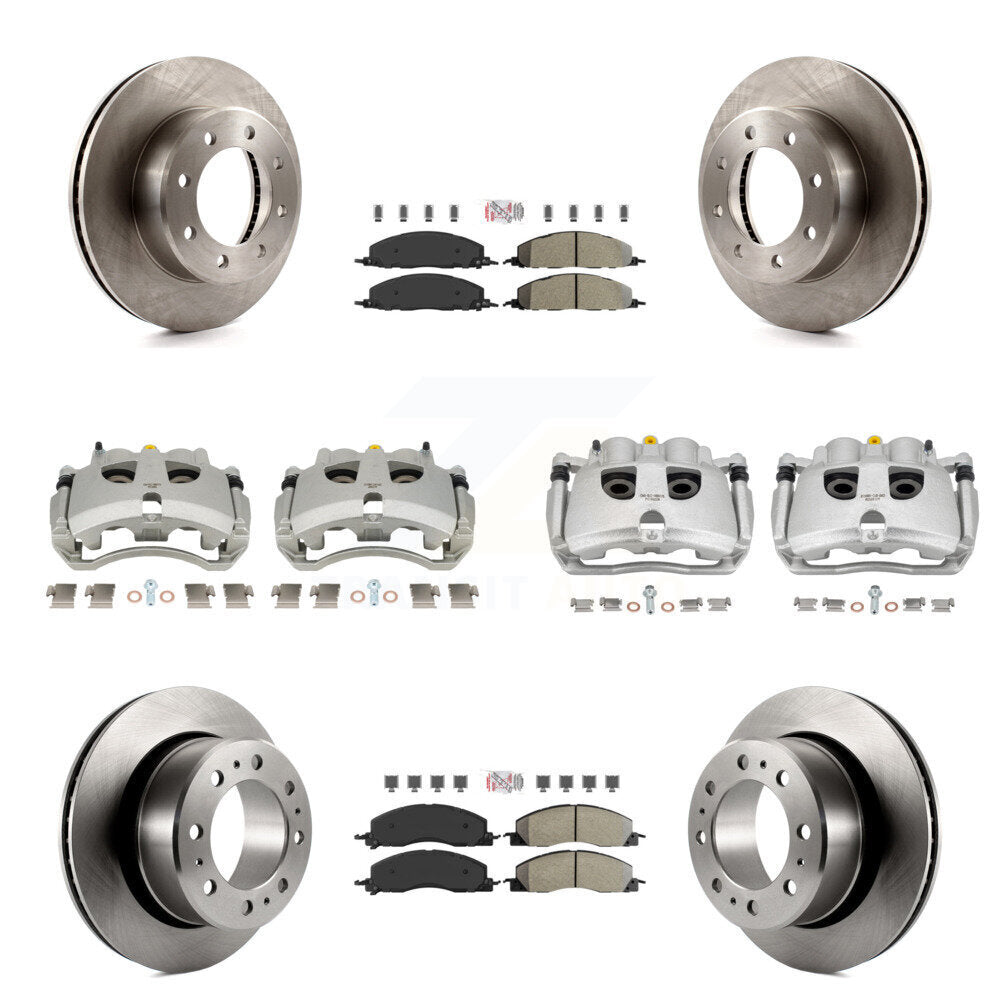 Front Rear Disc Brake Caliper Rotor Semi-Metallic Pad Kit (10Pc) For Ram 3500 2500 Dodge KC8-103207N