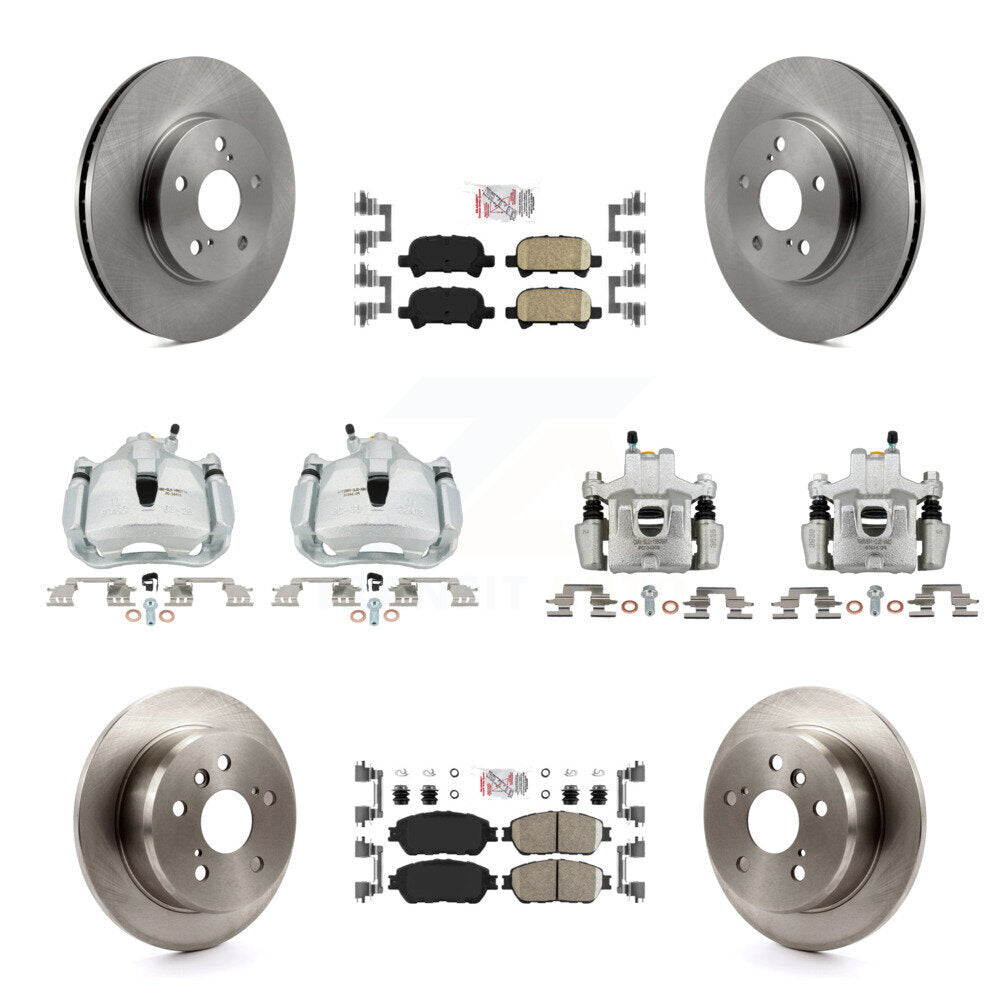 Front Rear Disc Brake Caliper Rotors And Ceramic Pad Kit (10Pc) For Toyota Solara Avalon KC8-103210N
