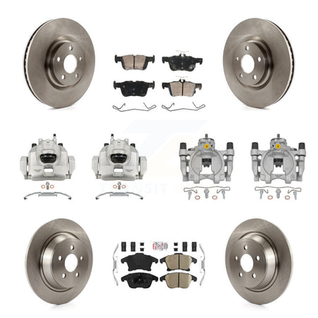 Front Rear Brake Caliper Rotor & Ceramic Pad Kit (10Pc) For Ford Police Responder Hybrid KC8-103214N