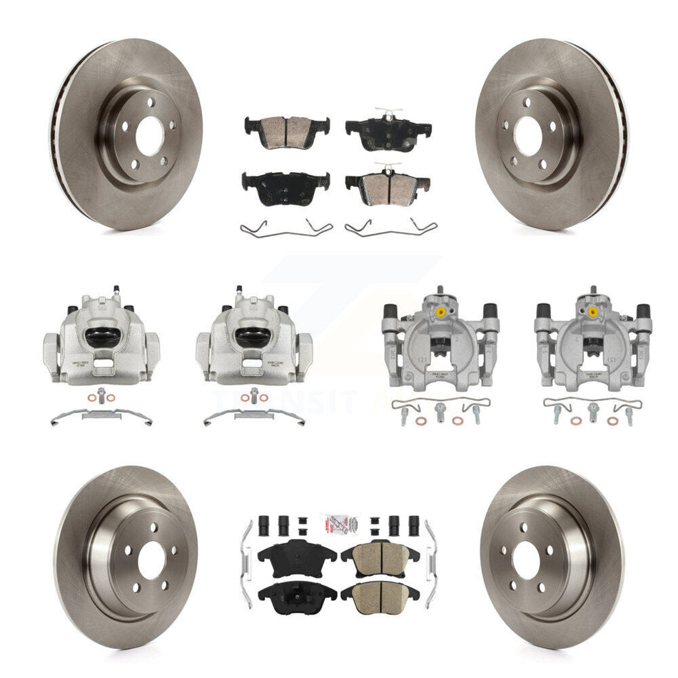 Front Rear Brake Caliper Rotor & Ceramic Pad Kit (10Pc) For Ford Police Responder Hybrid KC8-103214N