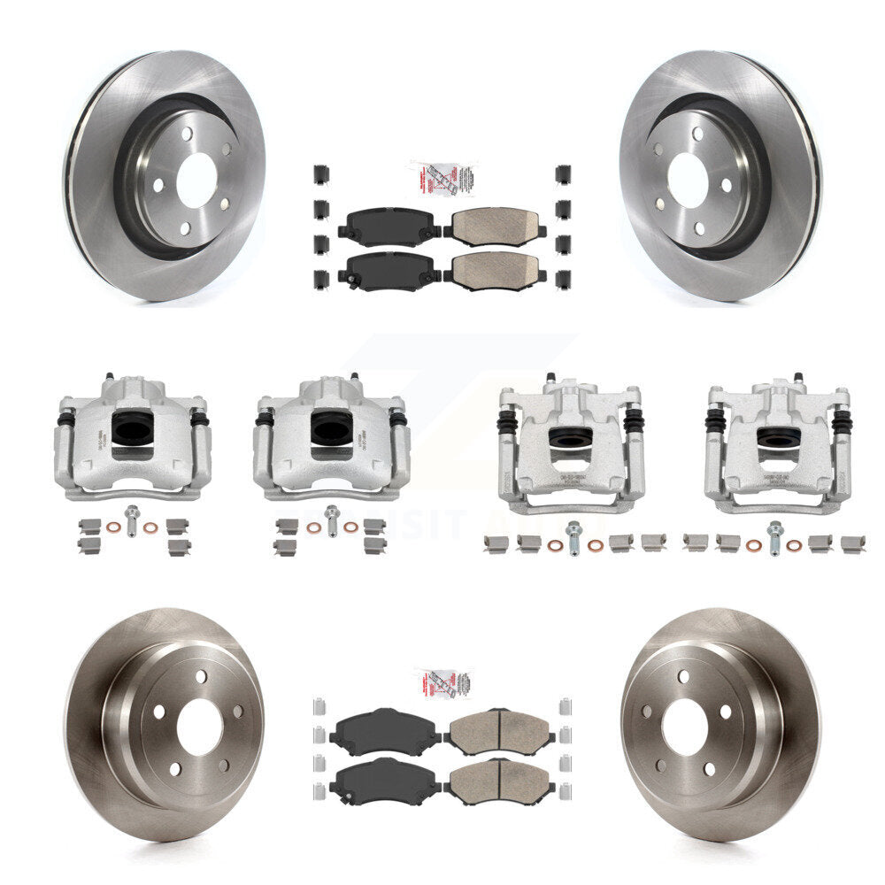 Front Rear Disc Brake Caliper Rotors And Ceramic Pads Kit (10Pc) For Jeep Wrangler KC8-103218N