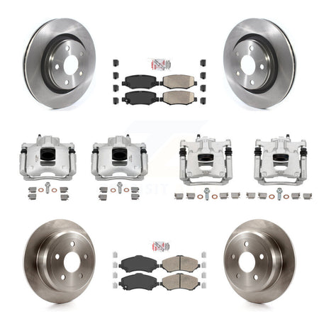 Front Rear Disc Brake Caliper Rotors And Ceramic Pads Kit (10Pc) For Jeep Wrangler KC8-103218N