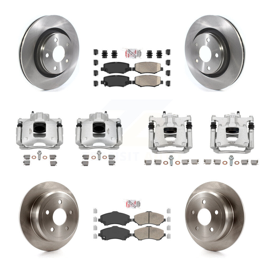 Front Rear Disc Brake Caliper Rotors And Ceramic Pads Kit (10Pc) For Jeep Wrangler KC8-103220N