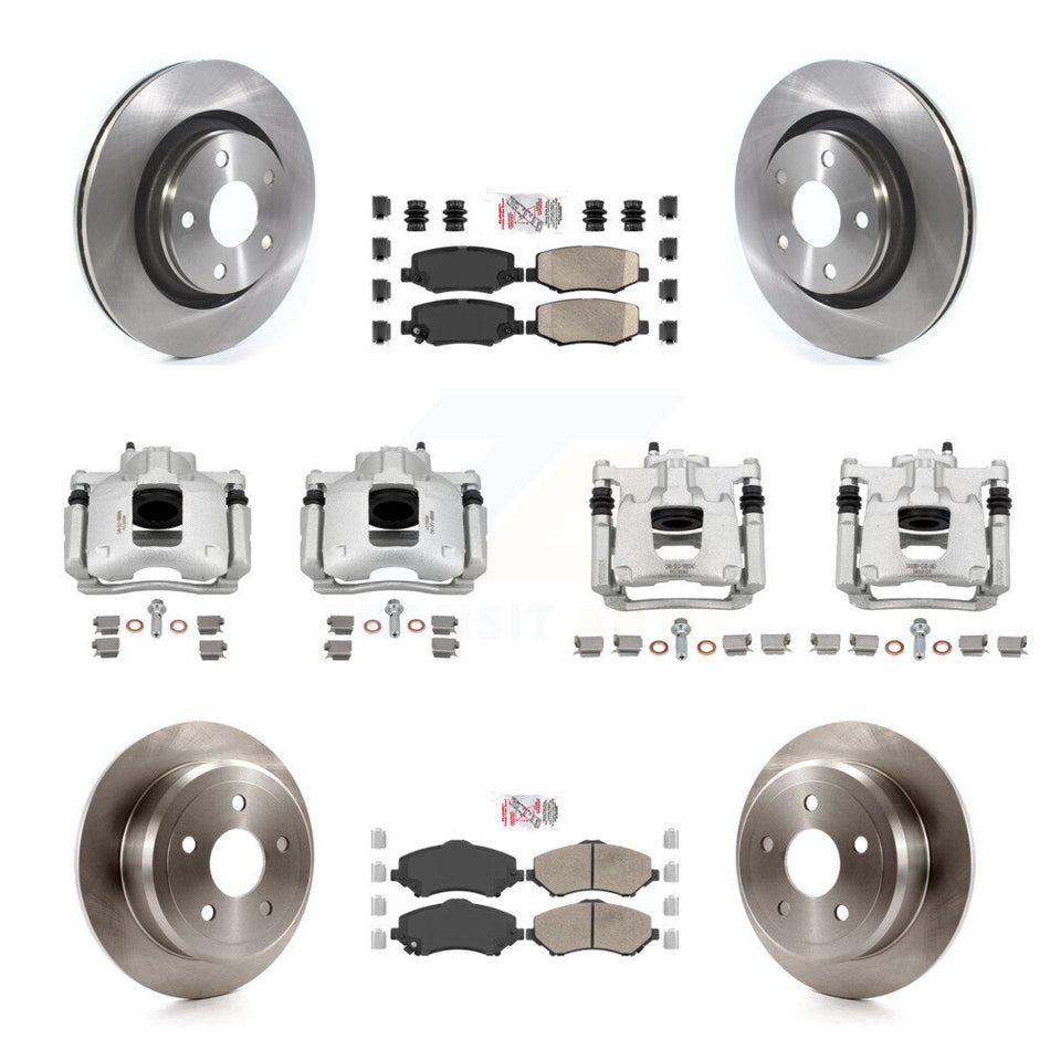 Front Rear Disc Brake Caliper Rotors And Ceramic Pads Kit (10Pc) For Jeep Wrangler KC8-103220N
