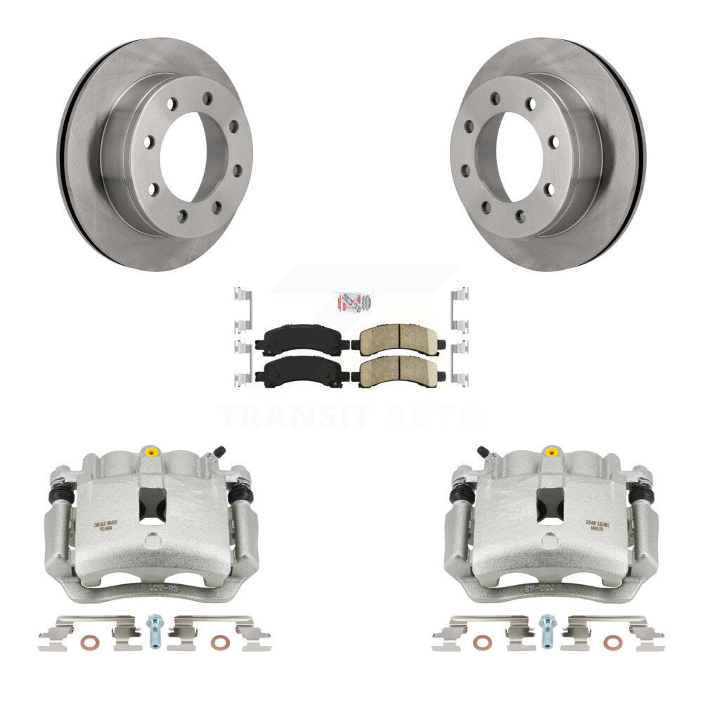 Rear Disc Brake Caliper Rotors And Ceramic Pads Kit For GMC Savana 2500 KC8-103234N
