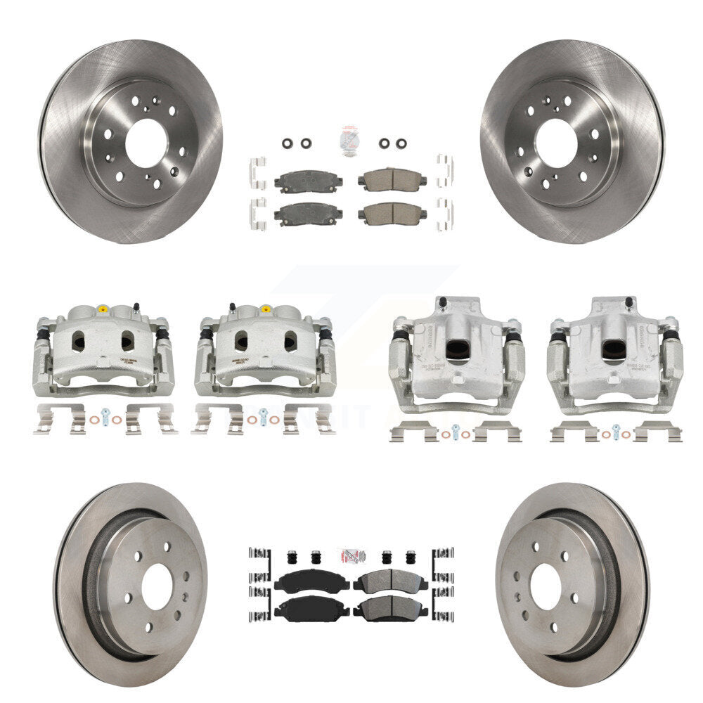 Front Rear Disc Brake Caliper Rotors And Ameribrakes Pads Kit (10Pc) For Cadillac XTS KC8-103243N