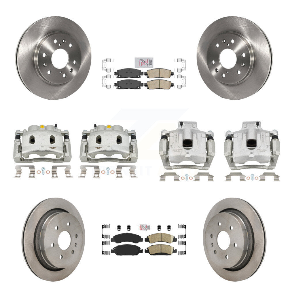 Front Rear Disc Brake Caliper Rotors And Ceramic Pads Kit (10Pc) For Cadillac XTS KC8-103244N