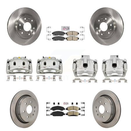 Front Rear Disc Brake Caliper Rotors And Ceramic Pads Kit (10Pc) For Cadillac XTS KC8-103244N