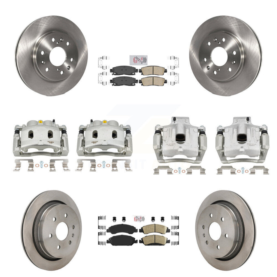 Front Rear Disc Brake Caliper Rotors And Ceramic Pads Kit (10Pc) For Cadillac XTS KC8-103244N