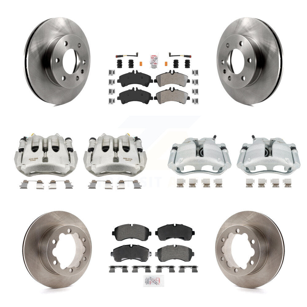Front Rear Disc Brake Caliper Rotor Semi-Metallic Pad Kit (10Pc) For Sprinter 3500 Dodge KC8-103249N