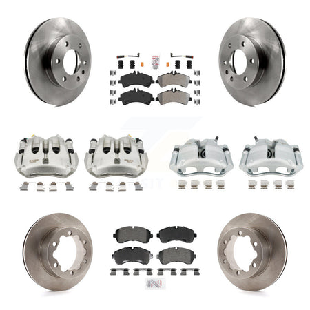 Front Rear Disc Brake Caliper Rotor Semi-Metallic Pad Kit (10Pc) For Sprinter 3500 Dodge KC8-103249N