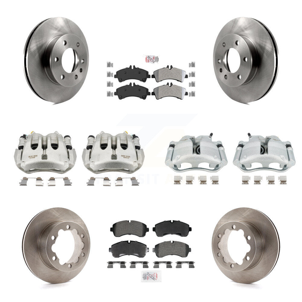Front Rear Disc Brake Caliper Rotor Semi-Metallic Pad Kit (10Pc) For Sprinter 3500 Dodge KC8-103250N