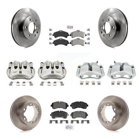 Front Rear Disc Brake Caliper Rotor Semi-Metallic Pad Kit (10Pc) For Sprinter 3500 Dodge KC8-103250N