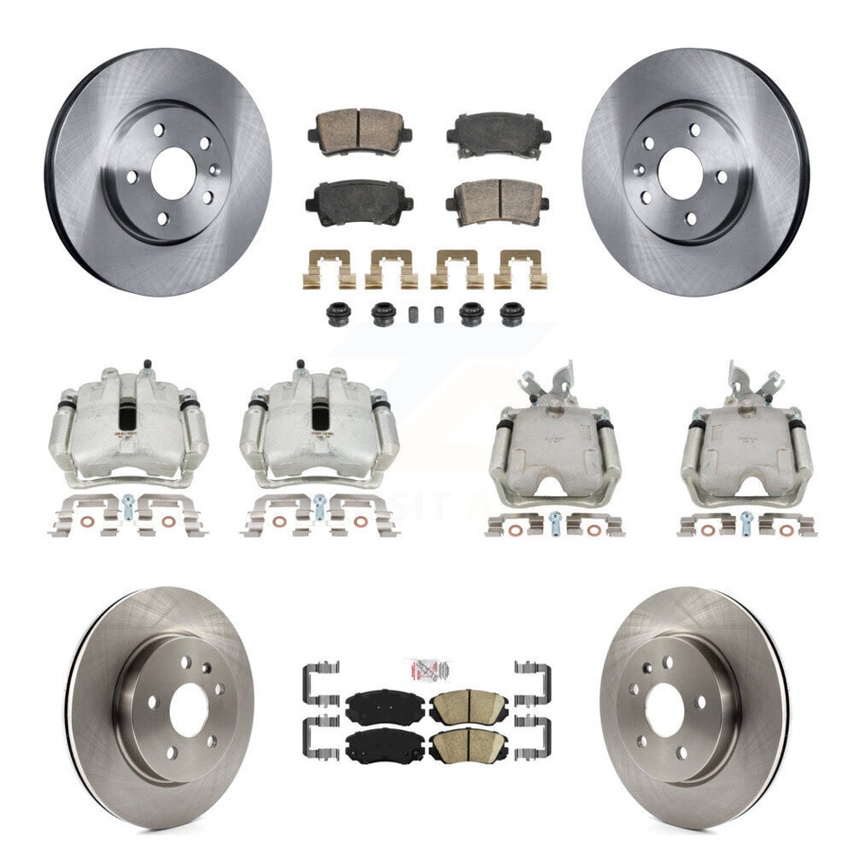 Front Rear Disc Brake Caliper Rotors And Ceramic Pads Kit (10Pc) For Chevrolet Malibu KC8-103254N