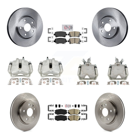 Front Rear Disc Brake Caliper Rotors And Ceramic Pads Kit (10Pc) For Chevrolet Malibu KC8-103255N